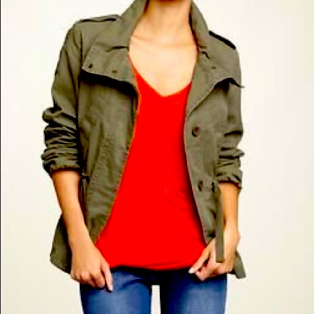 Gap Cotton Funnel Utility Jacket {kale}